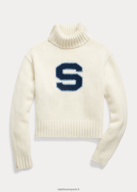 le col roulé à lettres de la collection spelman 46T60T3316 femmes Ralph Lauren crème de parchemin