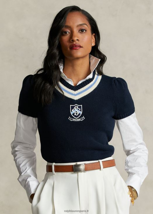 le pull de cricket de la collection spelman 46T60T3312 femmes Ralph Lauren marine multi