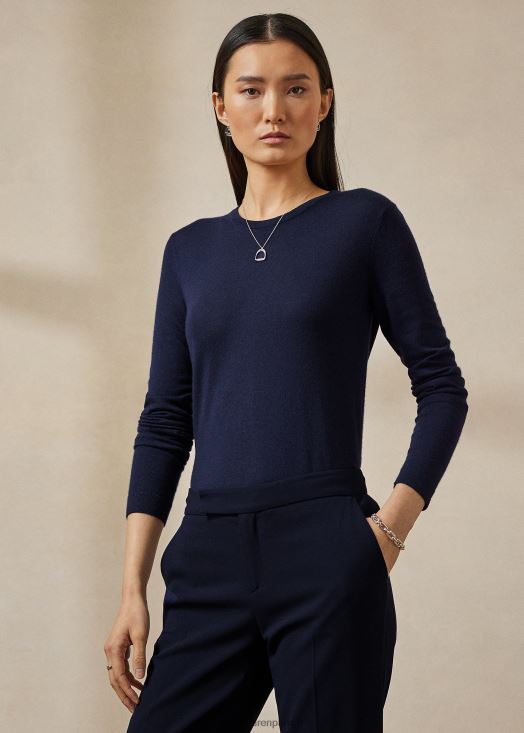 pull à col rond en cachemire 46T60T3447 femmes Ralph Lauren marine de luxe