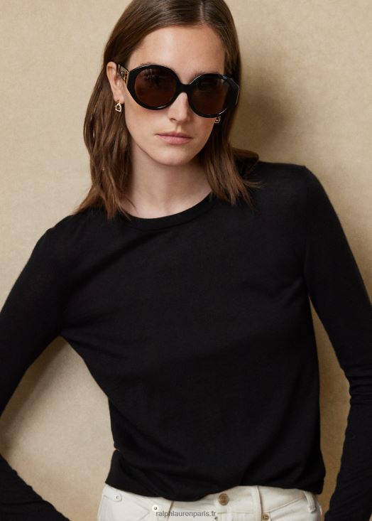 pull à col rond en cachemire 46T60T9348 femmes Ralph Lauren noir