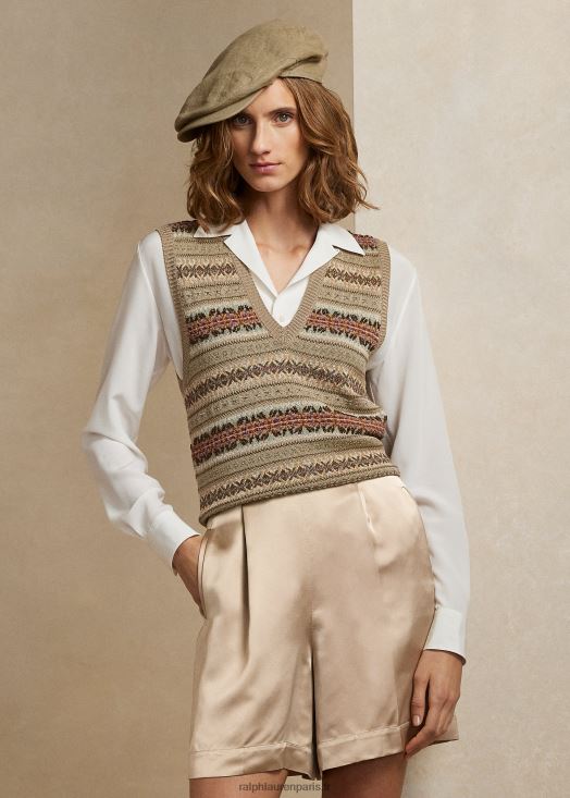 pull à motif jacquard orné 46T60T3535 femmes Ralph Lauren miel multi