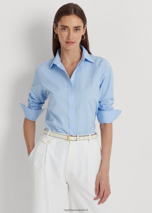 chemise en coton stretch facile d'entretien 46T60T4233 femmes Ralph Lauren bleu - Cliquez sur l'image pour la fermer
