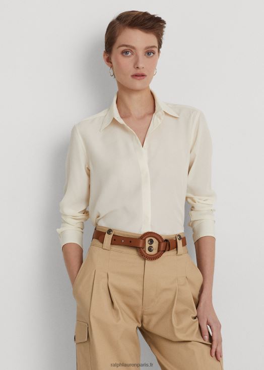 chemise en crêpe 46T60T4169 femmes Ralph Lauren crème de mascarpone