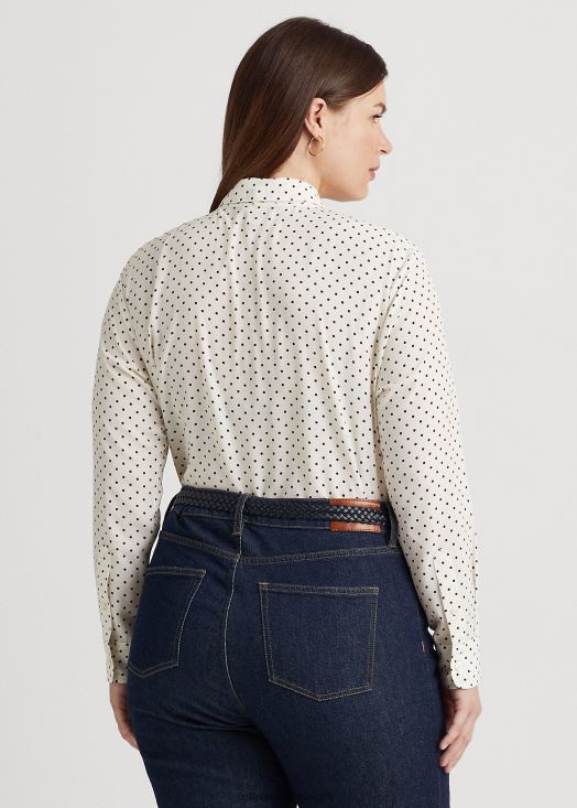 chemise en crêpe à pois 46T60T4668 femmes Ralph Lauren parchemin crème/marine