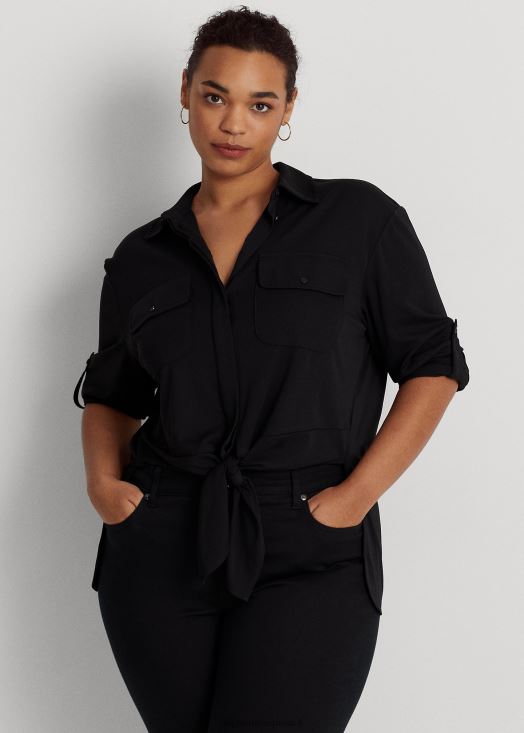 chemise en jersey stretch nouée sur le devant 46T60T4960 femmes Ralph Lauren noir