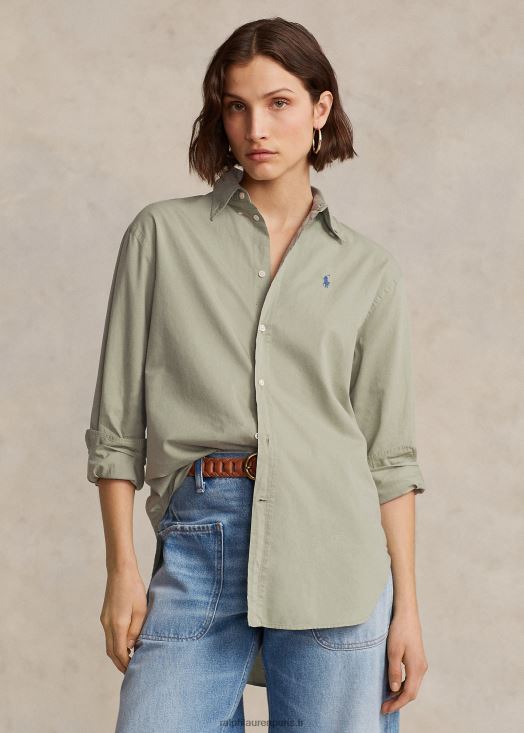 chemise oversize en sergé de coton 46T60T3156 femmes Ralph Lauren pierre verte - Cliquez sur l'image pour la fermer