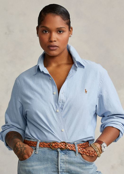 chemise oxford coupe classique 46T60T3348 femmes Ralph Lauren jacinthe bleue - Cliquez sur l'image pour la fermer