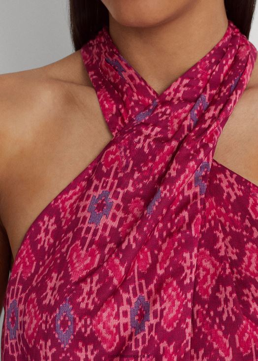 blouse dos nu en shantung à imprimé géométrique 46T60T3814 femmes Ralph Lauren multi fuchsia