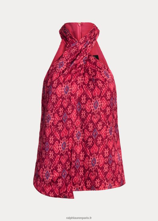 blouse dos nu en shantung à imprimé géométrique 46T60T4301 femmes Ralph Lauren multi fuchsia