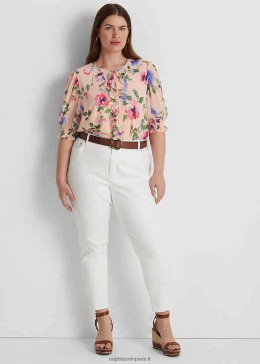 blouse en georgette froissée à fleurs 46T60T4697 femmes Ralph Lauren multicolore rose