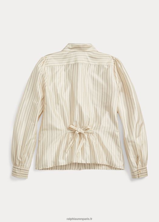 blouse en soie à rayures 46T60T3633 femmes Ralph Lauren crème/noir