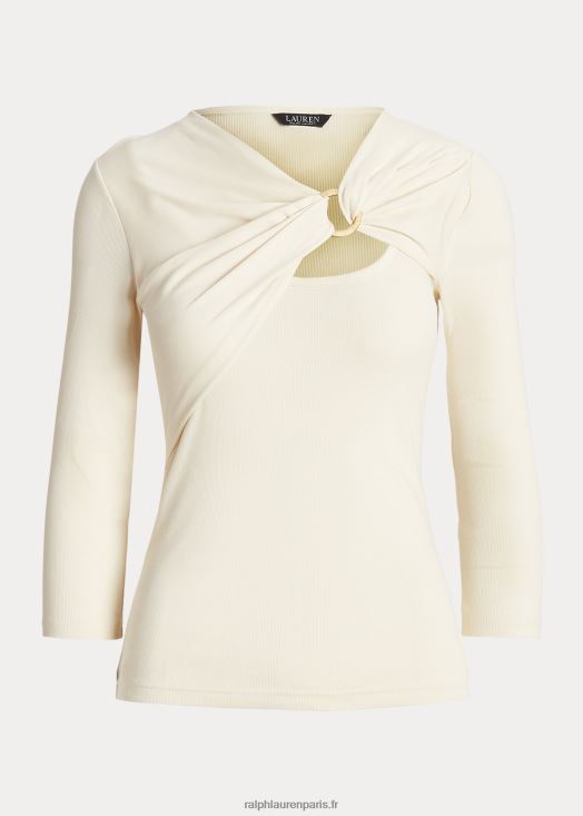 top en maille côtelée à anneaux 46T60T4454 femmes Ralph Lauren crème de mascarpone