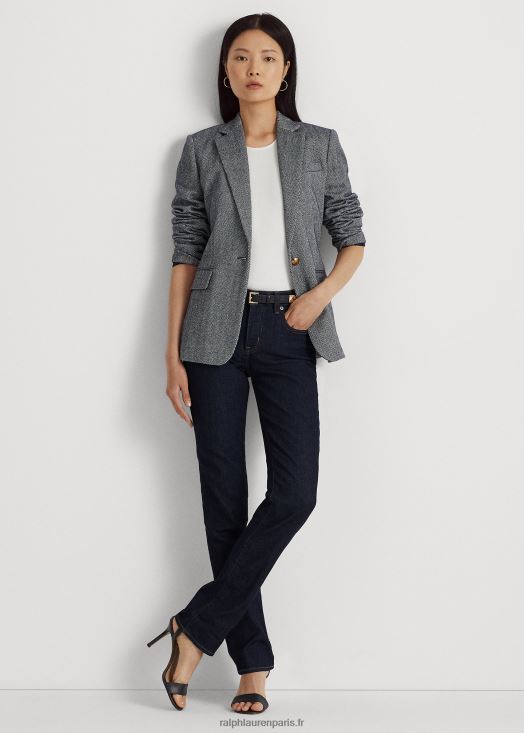 jean droit à taille mi-haute 46T60T4257 femmes Ralph Lauren denim délavé à rinçage foncé - Cliquez sur l'image pour la fermer