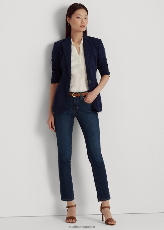 jean droit à taille mi-haute 46T60T4487 femmes Ralph Lauren royale profonde - Cliquez sur l'image pour la fermer