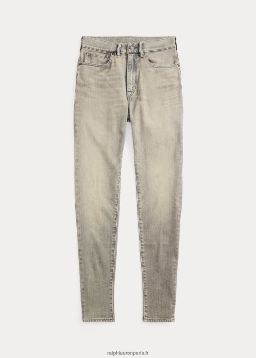 jean gris skinny stretch taille haute 46T60T3670 femmes Ralph Lauren lavage gris vieilli