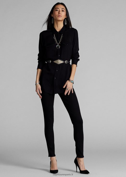 jean skinny stretch taille haute 46T60T9143 femmes Ralph Lauren lavage noir - Cliquez sur l'image pour la fermer