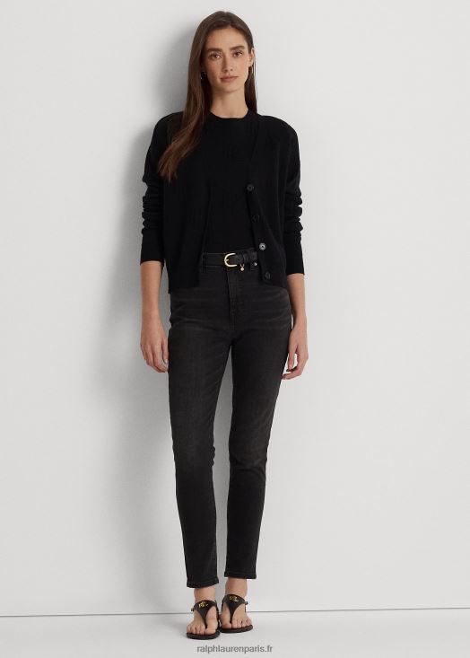 jean skinny à taille haute 46T60T4195 femmes Ralph Lauren lavage noir empire - Cliquez sur l'image pour la fermer