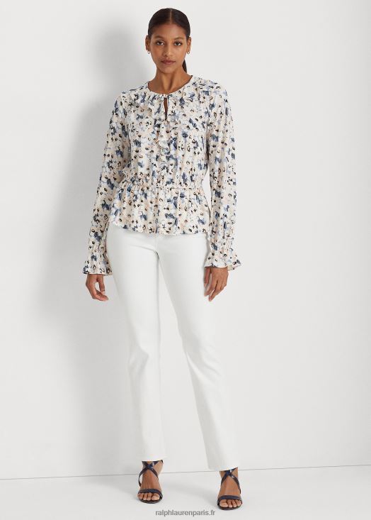 haut à basque en jersey à fleurs 46T60T4102 femmes Ralph Lauren multi bleu