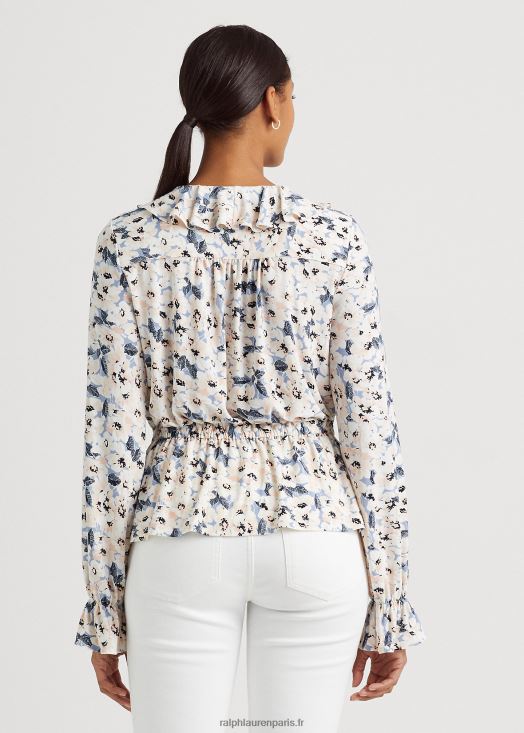 haut à basque en jersey à fleurs 46T60T4435 femmes Ralph Lauren multi bleu