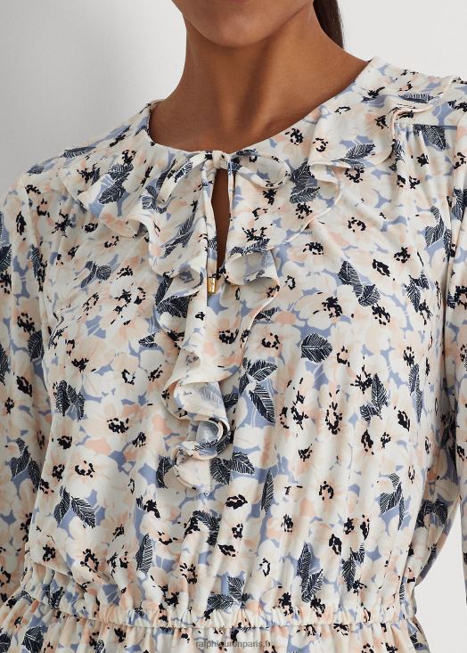 haut à basque en jersey à fleurs 46T60T4435 femmes Ralph Lauren multi bleu