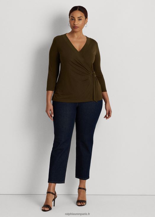haut en jersey extensible 46T60T4493 femmes Ralph Lauren vert botanique