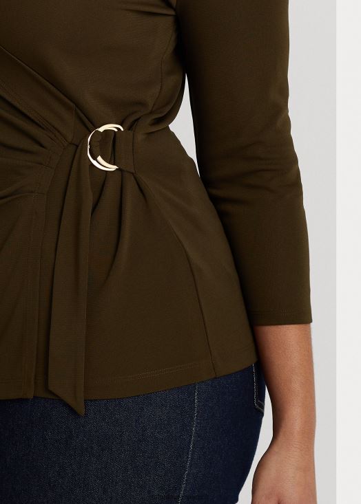 haut en jersey extensible 46T60T4493 femmes Ralph Lauren vert botanique