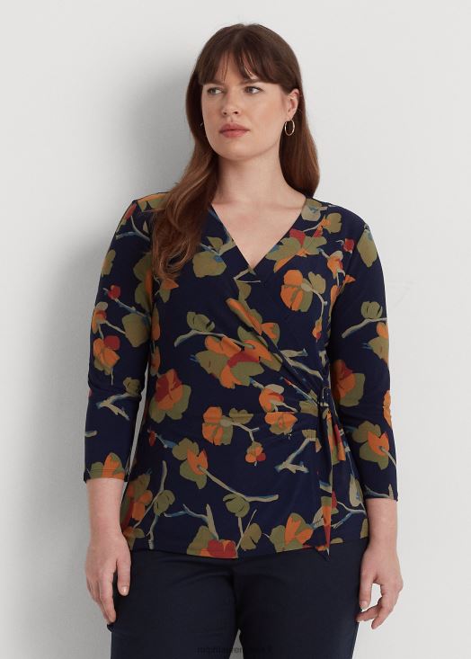 haut en jersey stretch à fleurs 46T60T4496 femmes Ralph Lauren multi bleu