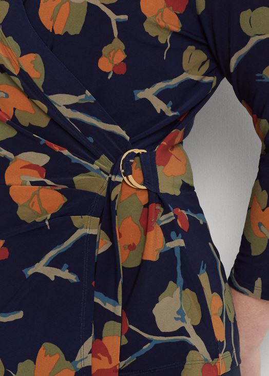 haut en jersey stretch à fleurs 46T60T4496 femmes Ralph Lauren multi bleu