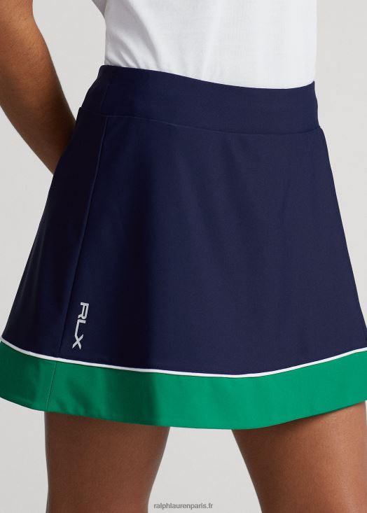 Jupe-short en tricot effet portefeuille 15" 46T60T9396 femmes Ralph Lauren raffiné marine/vert/blanc