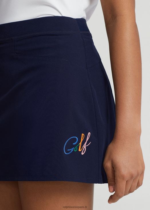 Jupe-short plissée extensible dans les quatre sens de 15 po 46T60T3724 femmes Ralph Lauren marine raffinée