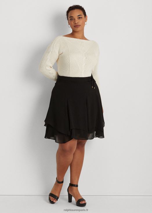 jupe en georgette à bordure en faux daim 46T60T4814 femmes Ralph Lauren - Cliquez sur l'image pour la fermer