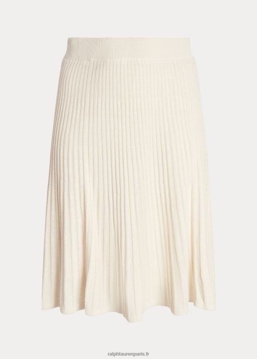jupe en maille de lin et coton 46T60T4608 femmes Ralph Lauren crème de mascarpone