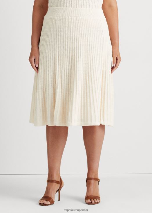 jupe en maille de lin et coton 46T60T4608 femmes Ralph Lauren crème de mascarpone