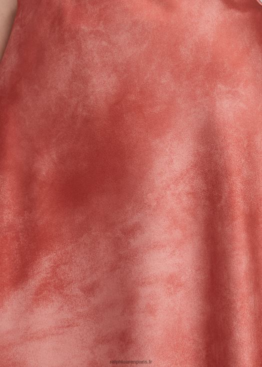 jupe en satin à imprimé tie-dye 46T60T4307 femmes Ralph Lauren pierre de soleil rouge multi