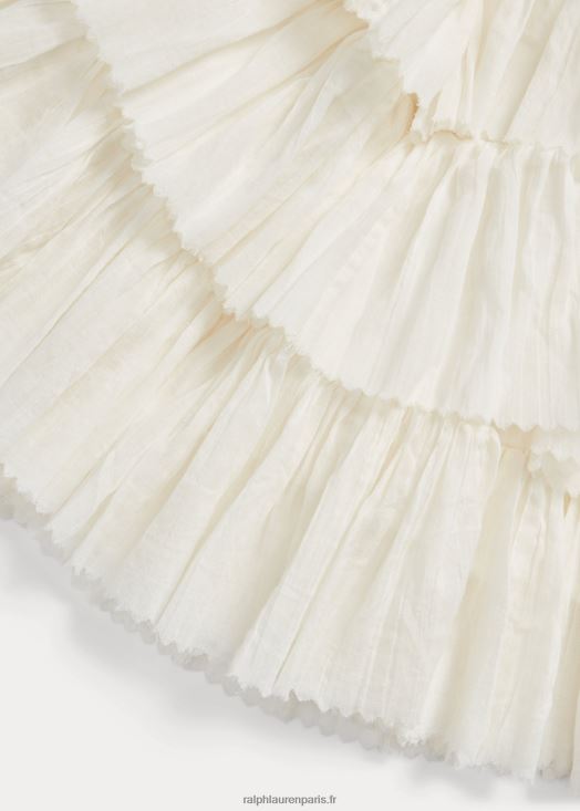 jupe en voile de coton à volants 46T60T3624 femmes Ralph Lauren crème