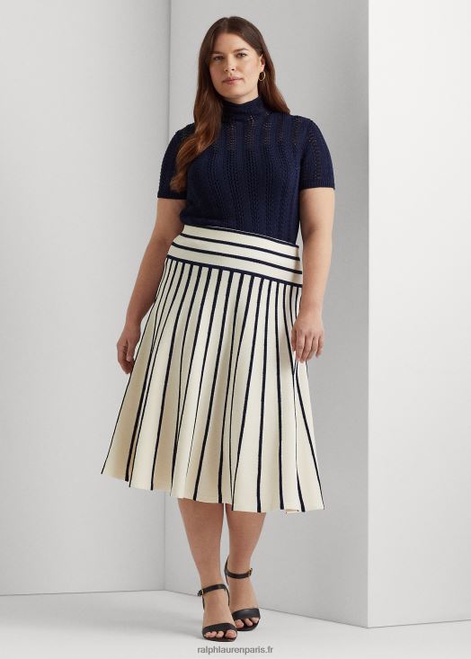 jupe mi-longue en maille rayée 46T60T4700 femmes Ralph Lauren