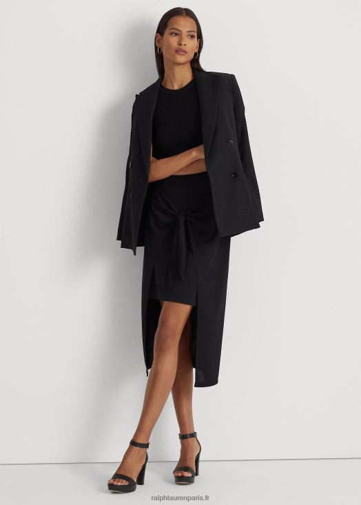 jupe mi-longue nouée sur le devant en jersey stretch 46T60T4364 femmes Ralph Lauren noir