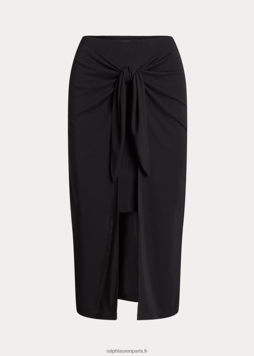 jupe mi-longue nouée sur le devant en jersey stretch 46T60T4364 femmes Ralph Lauren noir