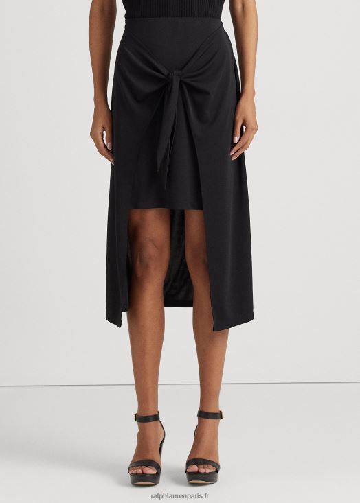 jupe mi-longue nouée sur le devant en jersey stretch 46T60T4364 femmes Ralph Lauren noir