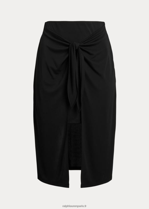 jupe mi-longue nouée sur le devant en jersey stretch 46T60T4567 femmes Ralph Lauren noir
