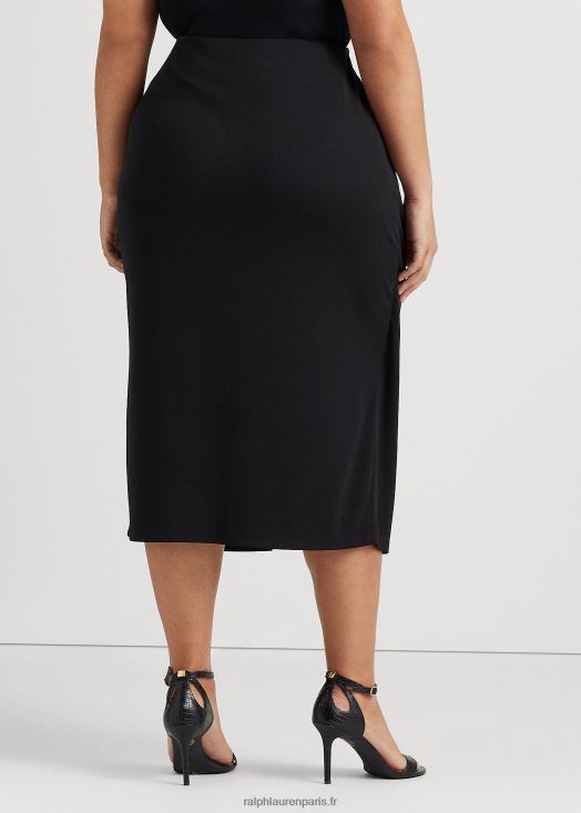 jupe mi-longue nouée sur le devant en jersey stretch 46T60T4567 femmes Ralph Lauren noir