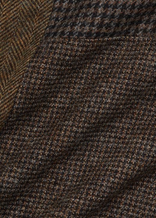 jupe patchwork en laine et coton 46T60T3677 femmes Ralph Lauren olive/charbon/tan multi