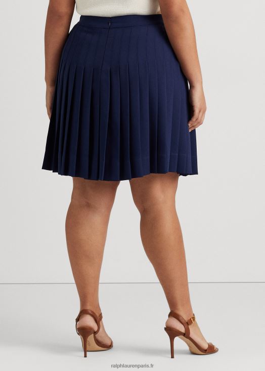 jupe plissée en georgette 46T60T4595 femmes Ralph Lauren marine raffinée