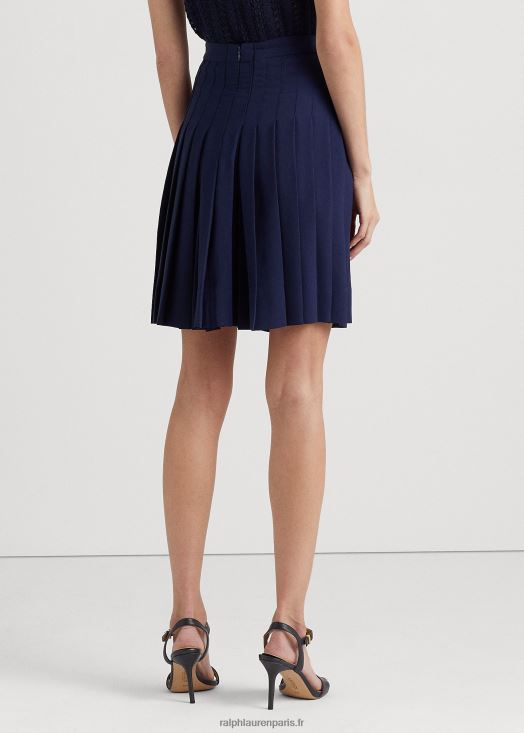 jupe plissée en georgette 46T60T4842 femmes Ralph Lauren marine raffinée