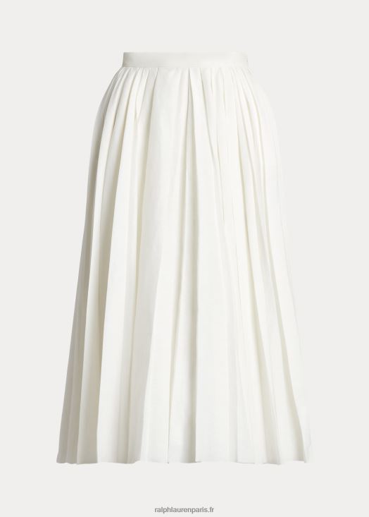 jupe plissée en lin mélangé arnav 46T60T3593 femmes Ralph Lauren blanc