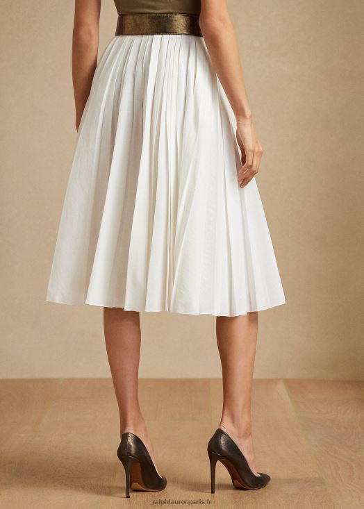 jupe plissée en lin mélangé arnav 46T60T3593 femmes Ralph Lauren blanc