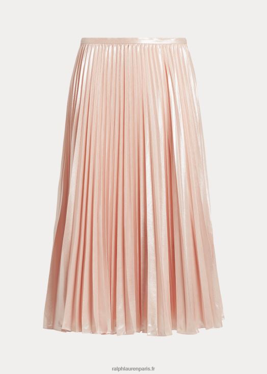jupe plissée en mousseline métallisée 46T60T4397 femmes Ralph Lauren rose pâle