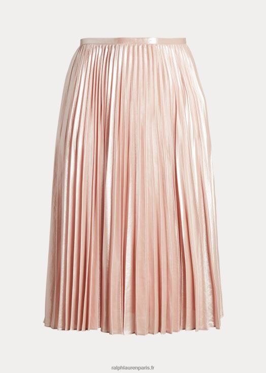 jupe plissée en mousseline métallisée 46T60T4679 femmes Ralph Lauren rose pâle