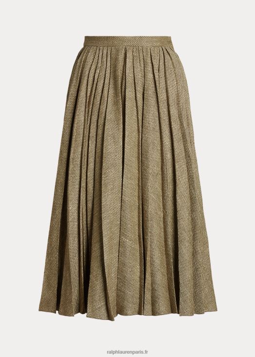 jupe plissée en sergé cassé arnav 46T60T9309 femmes Ralph Lauren olive/bronzage