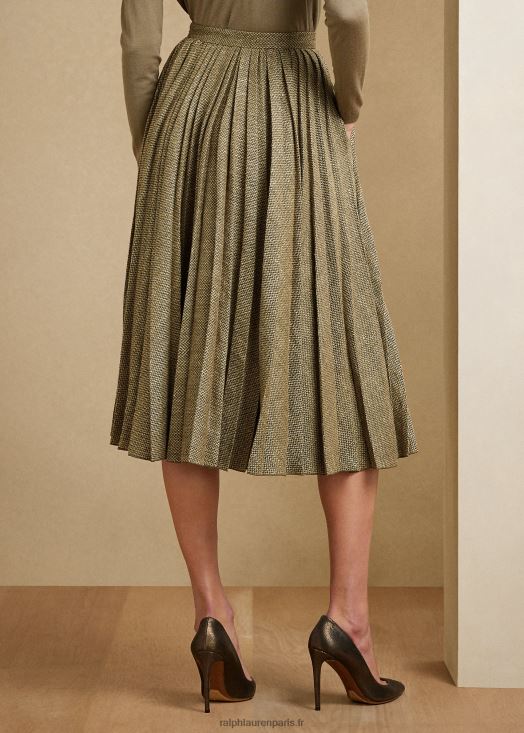jupe plissée en sergé cassé arnav 46T60T9309 femmes Ralph Lauren olive/bronzage